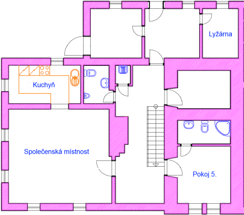 Chata Alexandra - Půdorys přízemí